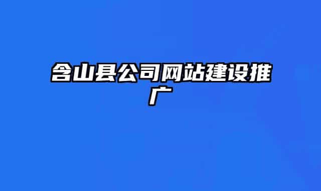 含山县公司网站建设推广