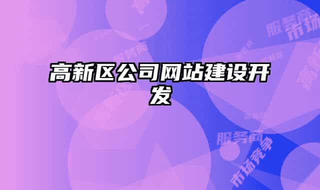 高新区公司网站建设开发