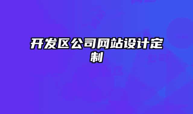 开发区公司网站设计定制