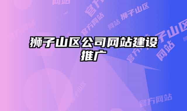 狮子山区公司网站建设推广