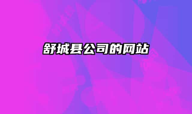 舒城县公司的网站