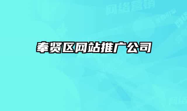 奉贤区网站推广公司