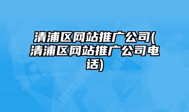 清浦区网站推广公司(清浦区网站推广公司电话)