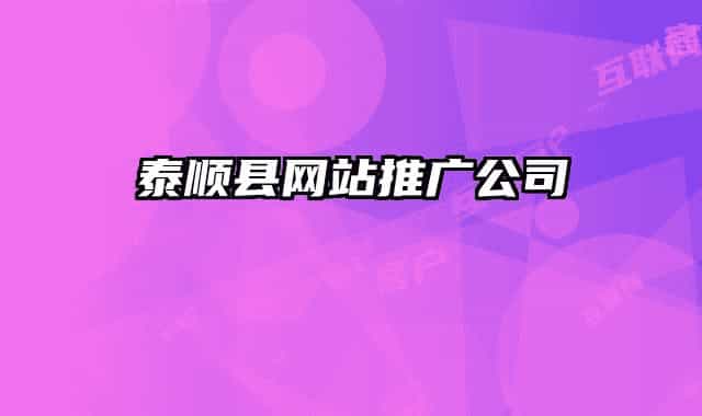 泰顺县网站推广公司