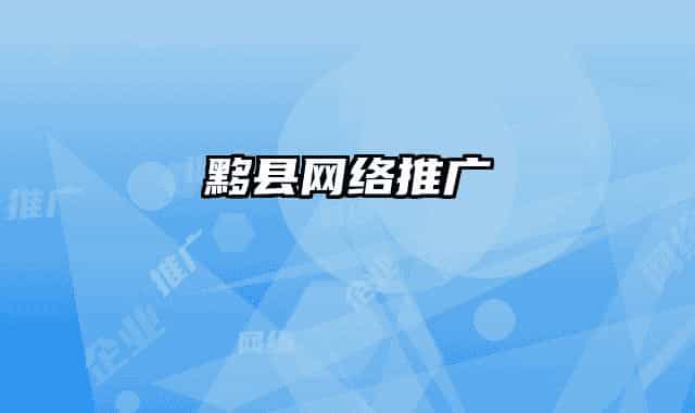 黟县网络推广