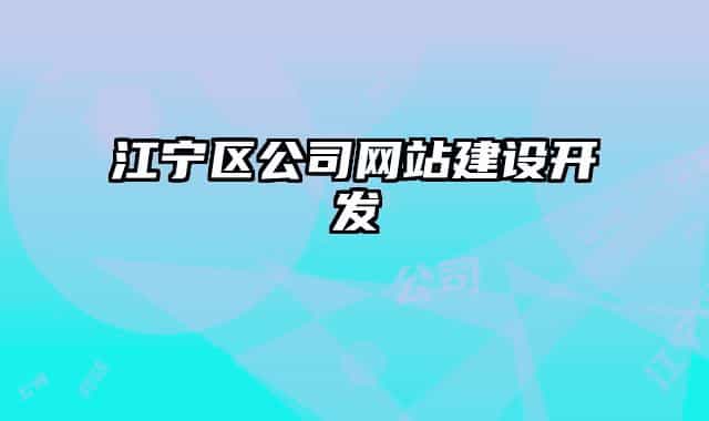 江宁区公司网站建设开发
