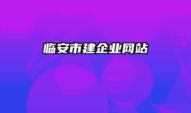 临安市建企业网站