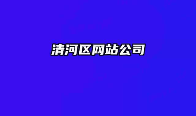 清河区网站公司