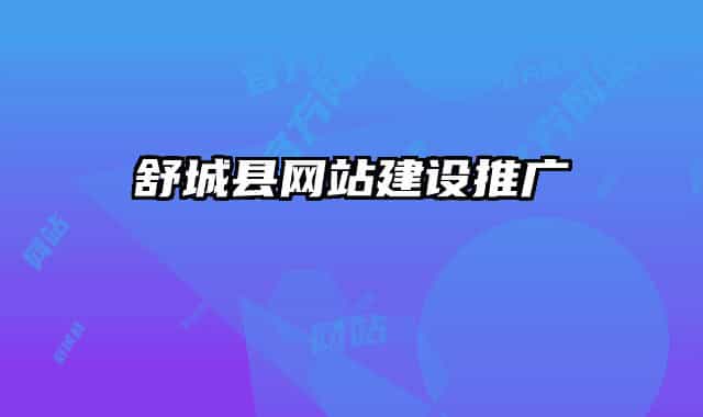 舒城县网站建设推广