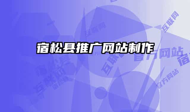 宿松县推广网站制作