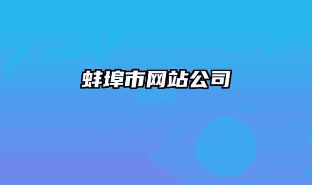 蚌埠市网站公司