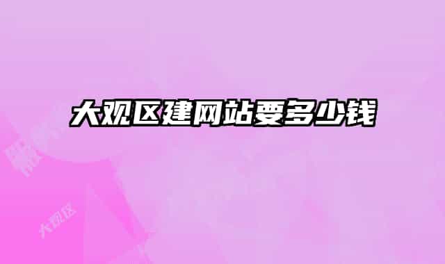 大观区建网站要多少钱