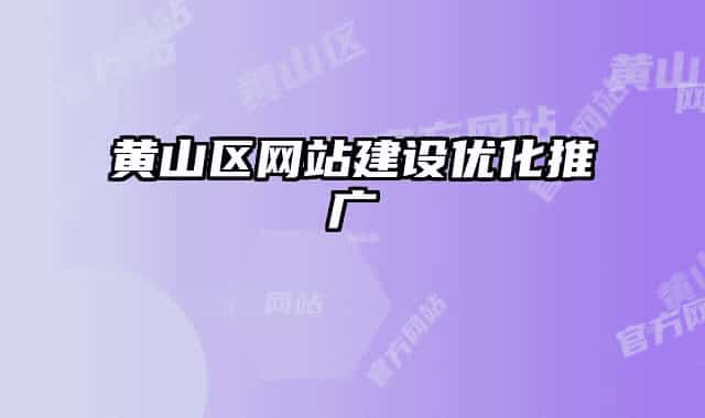 黄山区网站建设优化推广