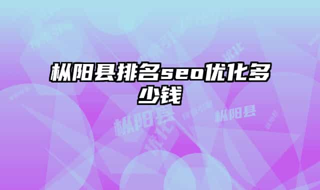枞阳县排名seo优化多少钱