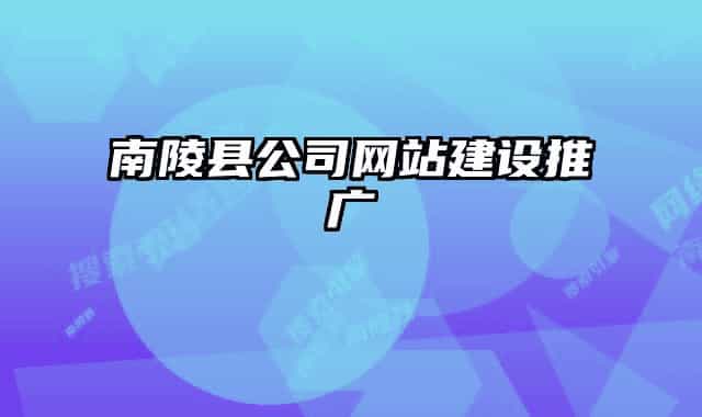 南陵县公司网站建设推广