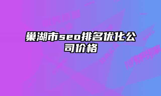 巢湖市seo排名优化公司价格