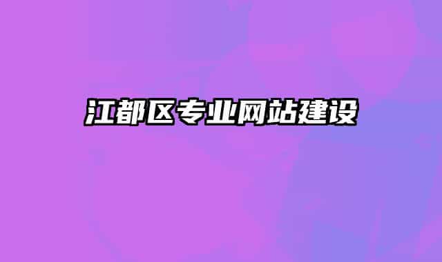 江都区专业网站建设