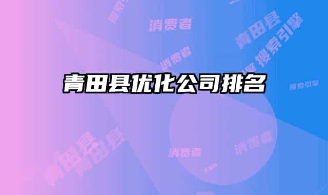青田县优化公司排名