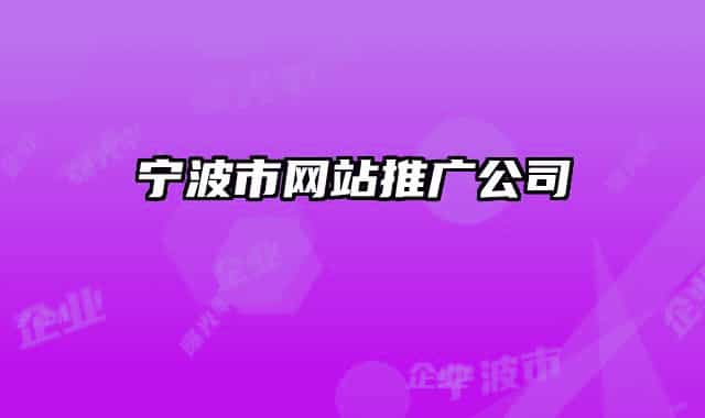 宁波市网站推广公司