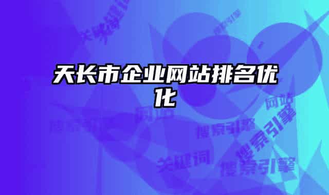 天长市企业网站排名优化