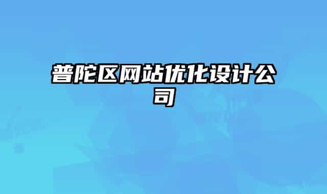 普陀区网站优化设计公司