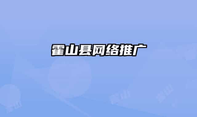 霍山县网络推广