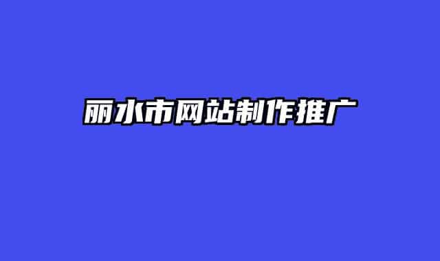 丽水市网站制作推广