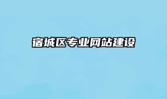 宿城区专业网站建设