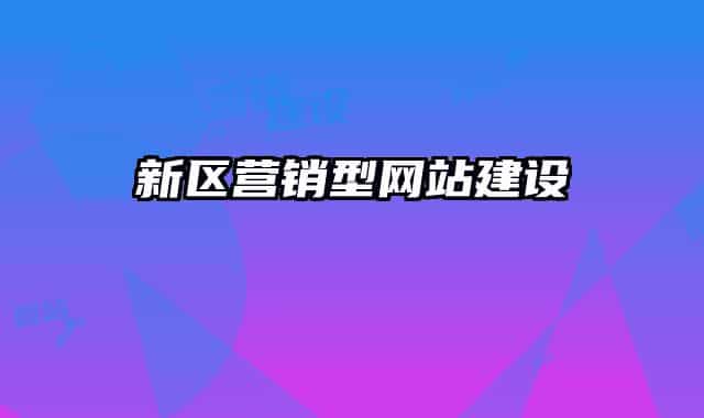 新区营销型网站建设