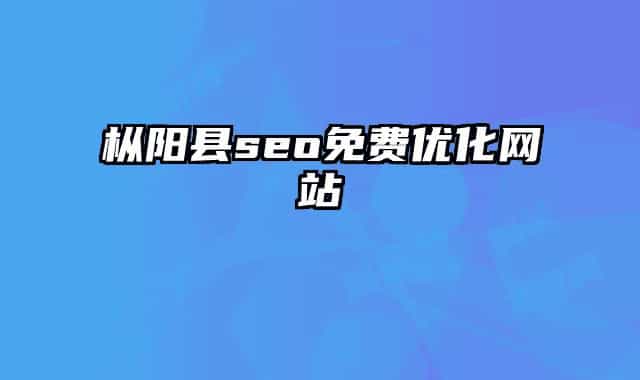 枞阳县seo免费优化网站