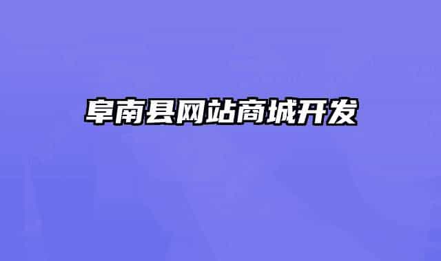 阜南县网站商城开发