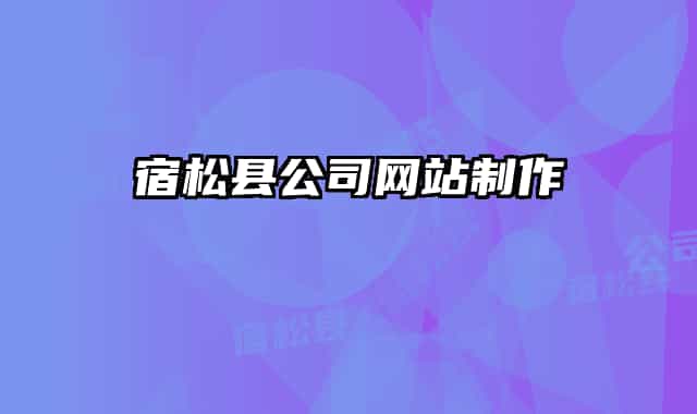 宿松县公司网站制作