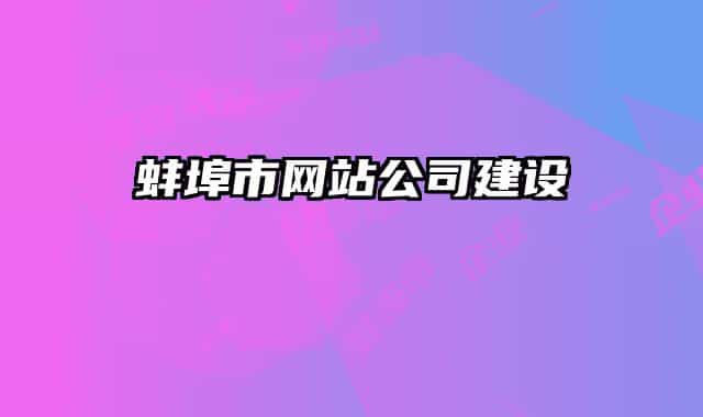 蚌埠市网站公司建设