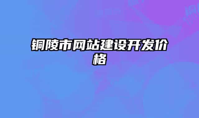 铜陵市网站建设开发价格