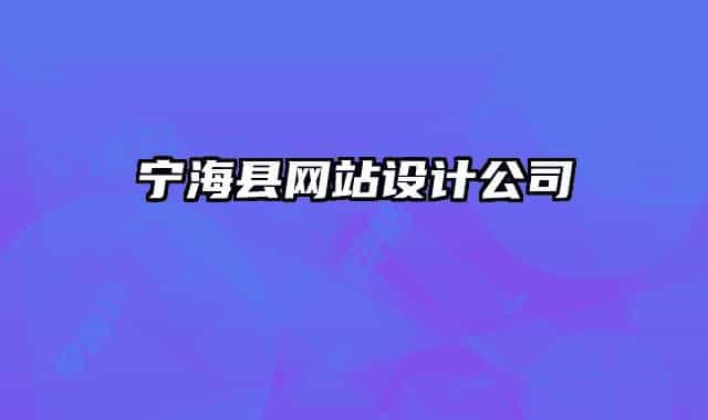 宁海县网站设计公司