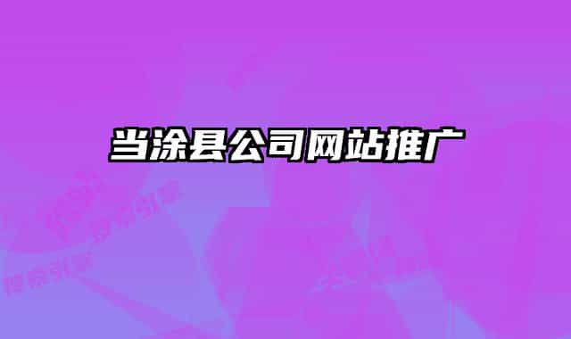 当涂县公司网站推广