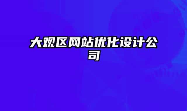 大观区网站优化设计公司