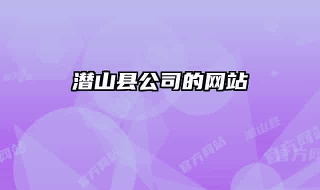 潜山县公司的网站