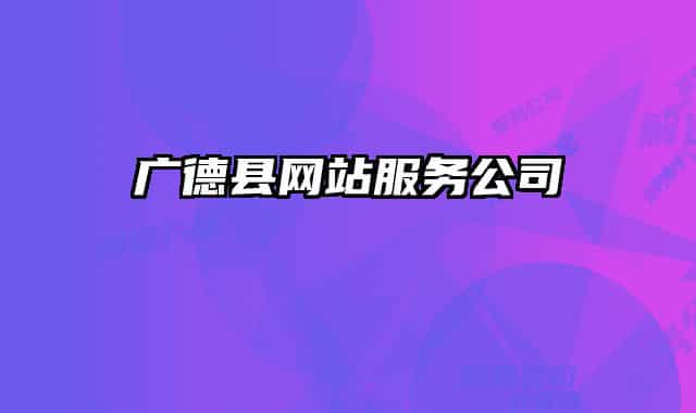 广德县网站服务公司