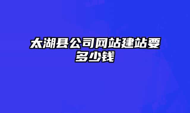 太湖县公司网站建站要多少钱