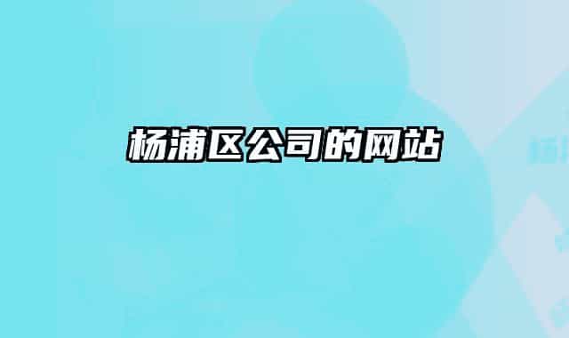 杨浦区公司的网站
