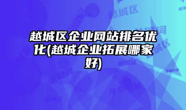 越城区企业网站排名优化(越城企业拓展哪家好)