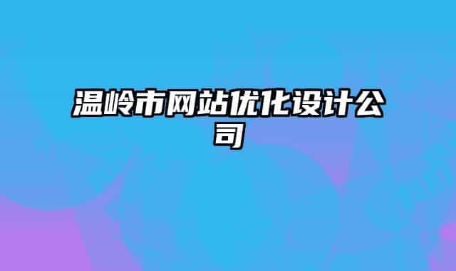 温岭市网站优化设计公司