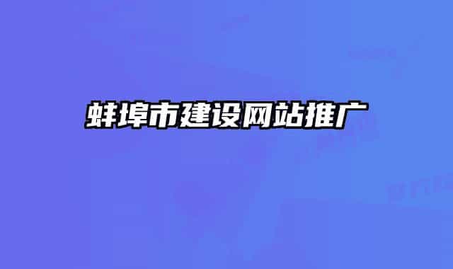 蚌埠市建设网站推广