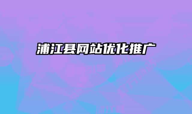 浦江县网站优化推广