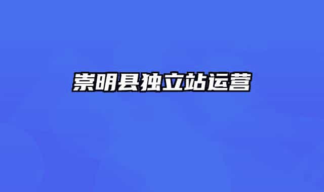 崇明县独立站运营