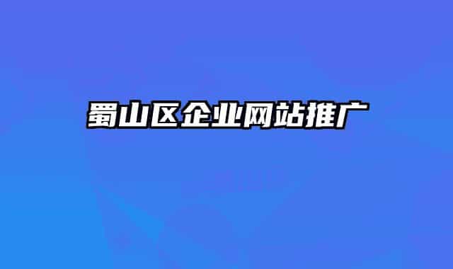 蜀山区企业网站推广