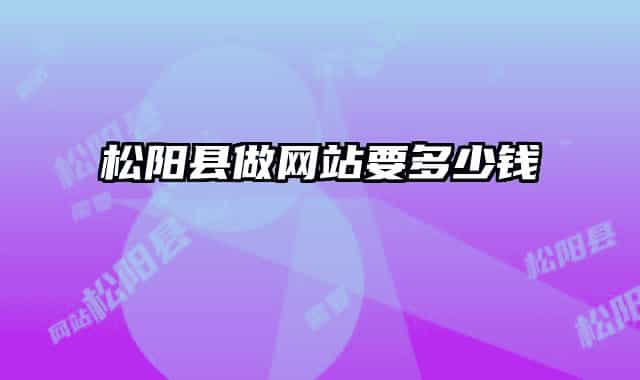 松阳县做网站要多少钱