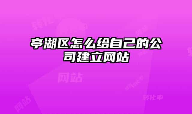 亭湖区怎么给自己的公司建立网站