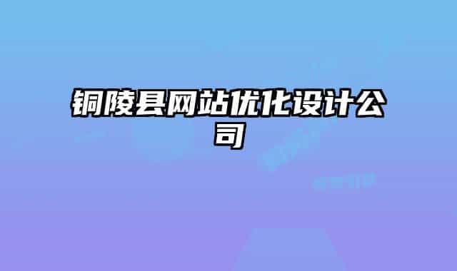 铜陵县网站优化设计公司